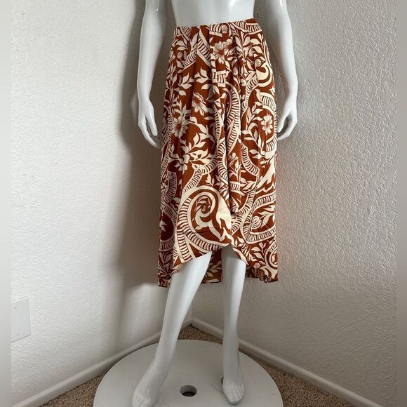 JOIE Skirt Pleated Front Ruffle Hem Faux Wrap Size XS • NEW WITH TAGS • - Picture 5 of 13